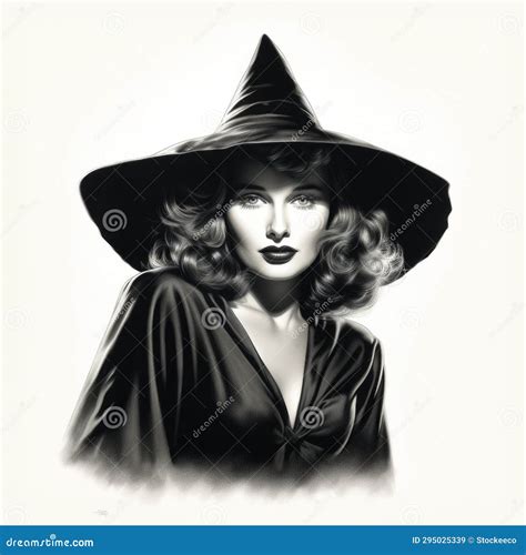 Witch illustration black and white